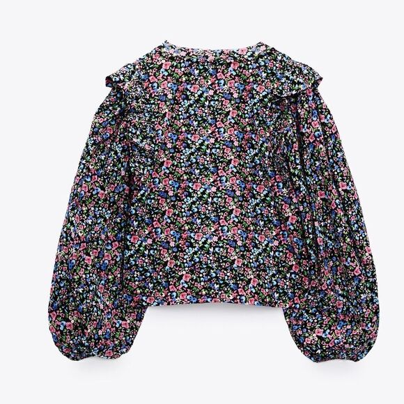 ZARA COMBINATION FLORAL SWEATSHIRT - Picture 7 of 8